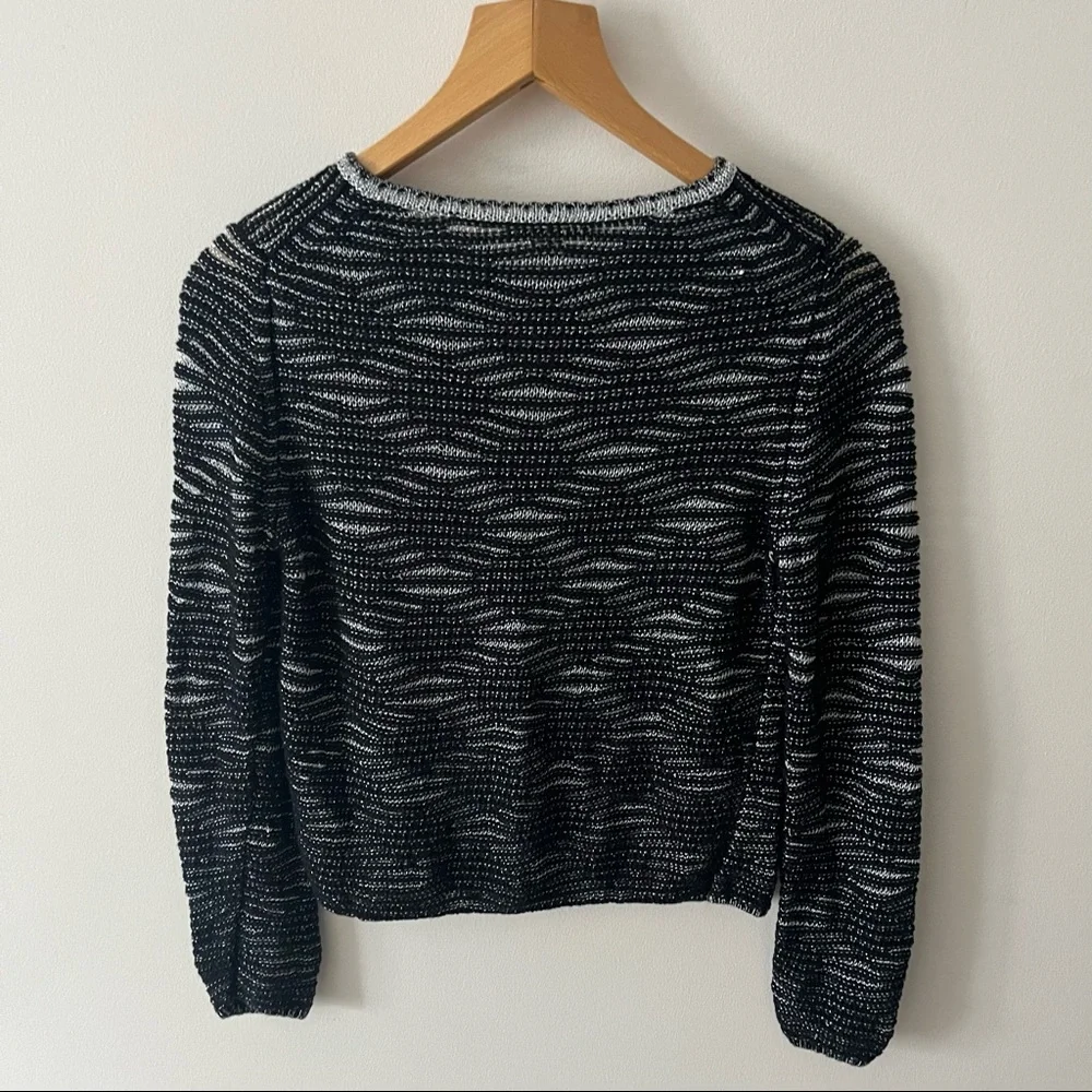 Maje Melodie Jacquard Metallic Open Knit Sweater / Size 1 / Small - Picture 7 of 13